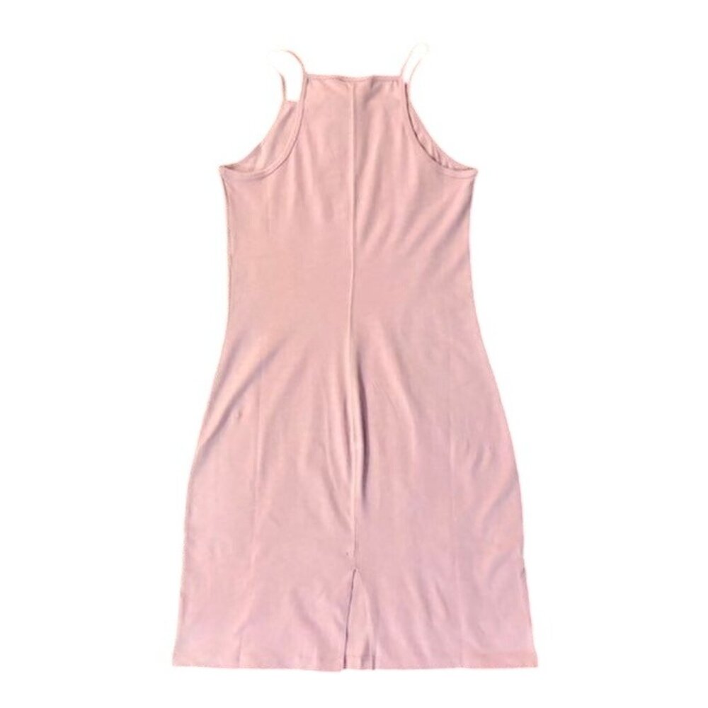 Nike Cotton Tank Dress Womens M Pink Metallic Logo Bodycon NWT Summer - Picture 11 of 13